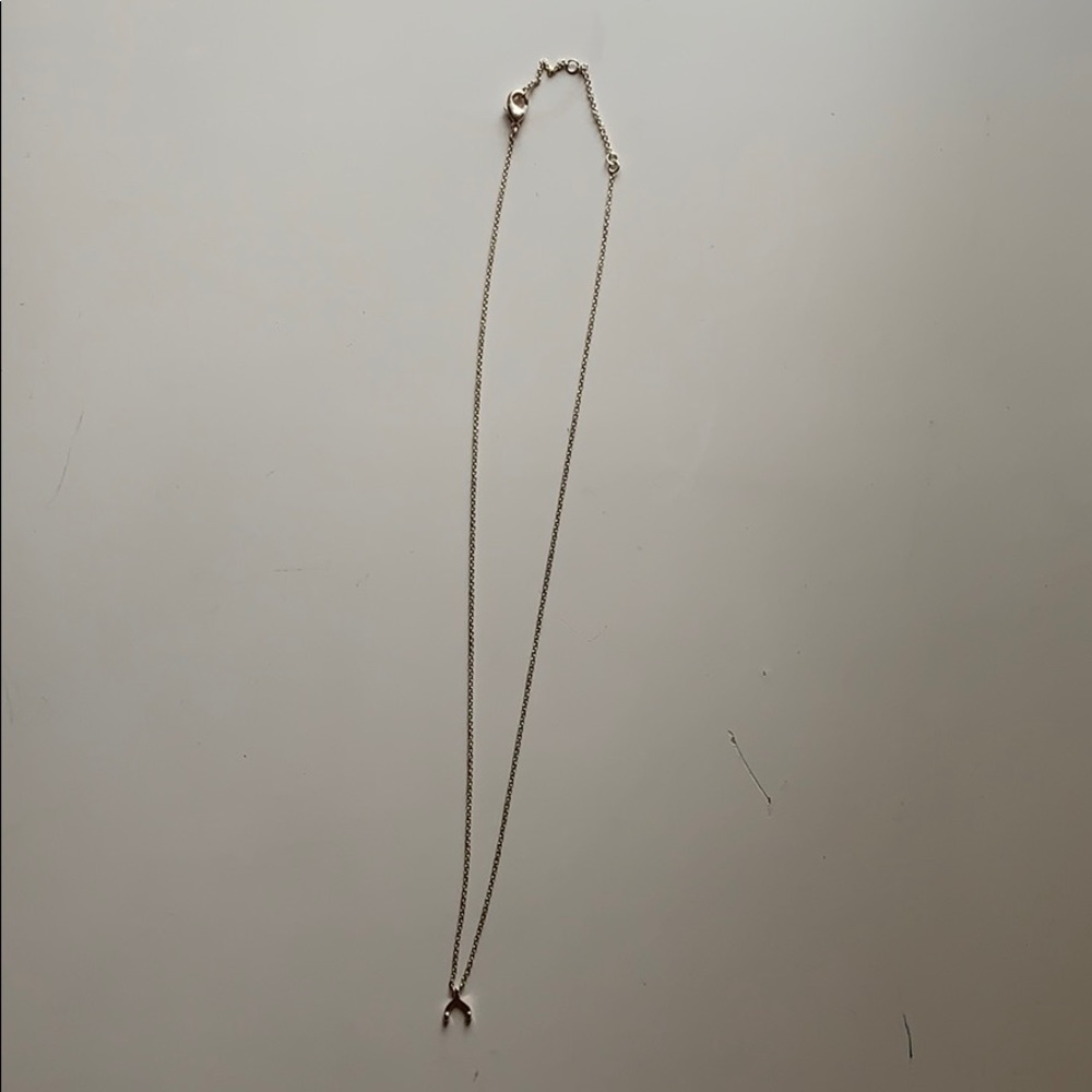 Wishbone Sterling Silver Dainty Charm Necklace